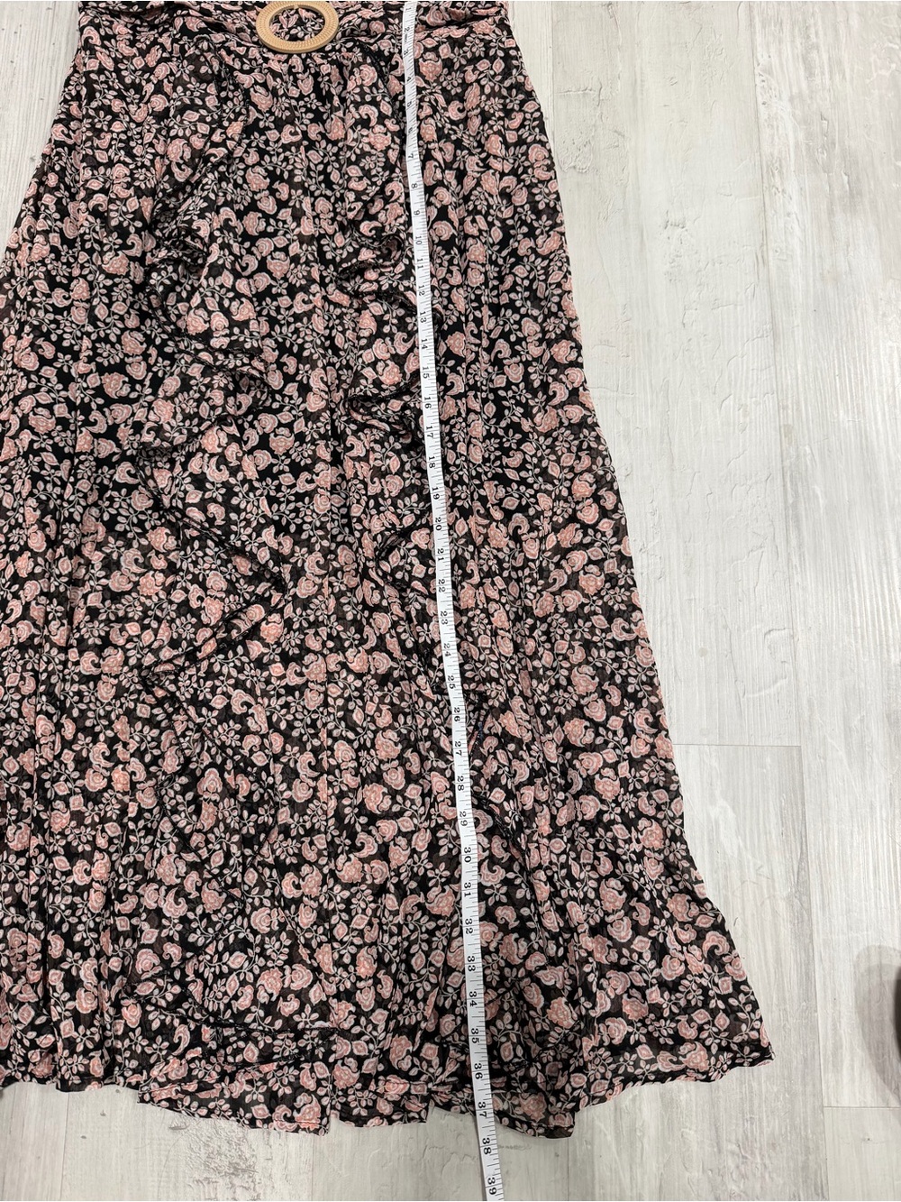 Floral Cold-Shoulder Maxi Skirt - Black/Pink Boho Cottagecore Set - Picture 7 of 7